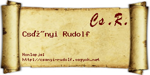 Csányi Rudolf névjegykártya